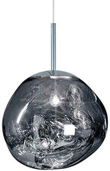 Postmodern Crystal Glass Chandelier Pendant LED Light in Irregular Melt Design-36cm-Silver-Distinct Designs (London) Ltd