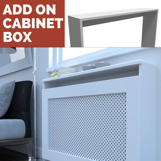 ADD ON Cabinet Box for CLASSIC White Radiator Heater Covers-Distinct Designs (London) Ltd