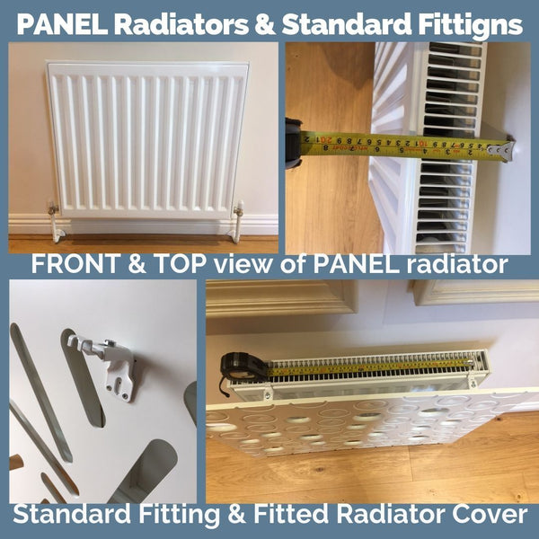 Made to Measure Radiator Heater Cover in GOLD Finish with Contemporary RINGS Design Pattern-Distinct Designs (London) Ltd