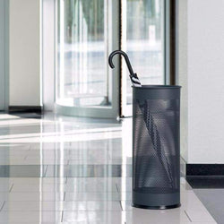 Round Metal Umbrella Walking Stick Stand Holder with large perforated sides for faster drying-Distinct Designs (London) Ltd