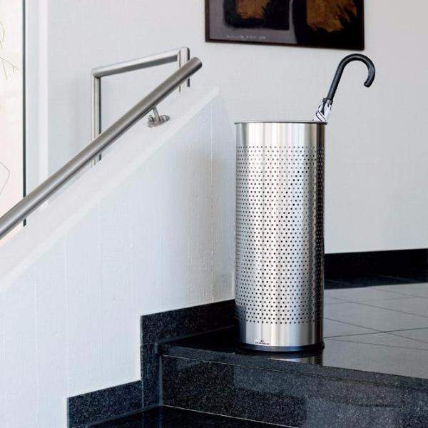 Round Stainless Steel Umbrella Walking Stick Stand Holder for indoor and sheltered outdoor use-Distinct Designs (London) Ltd