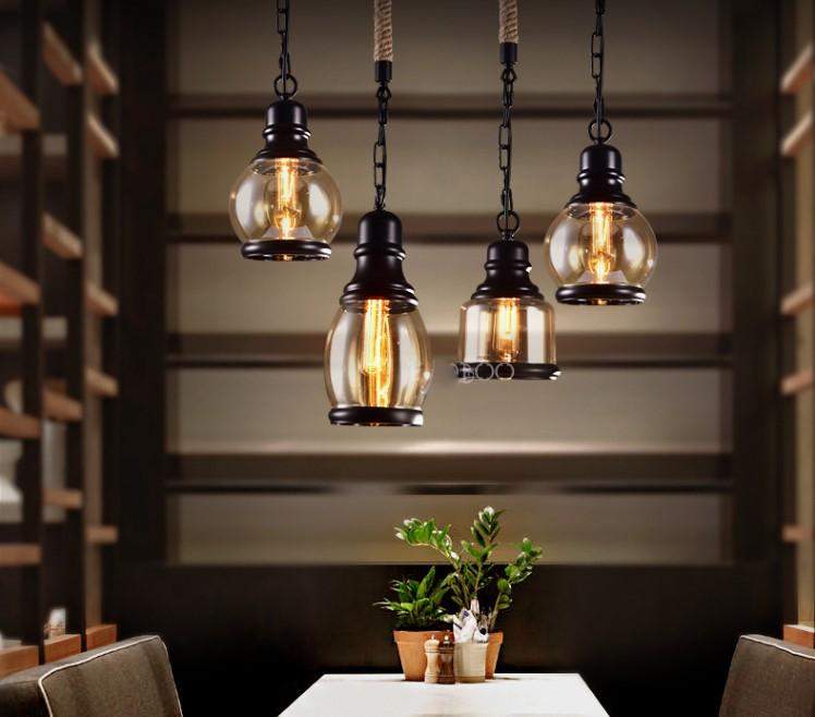 Loft Pendant Industrial Style Pendant Light in Iron and Glass for Chunky Retro Lamp style-Distinct Designs (London) Ltd