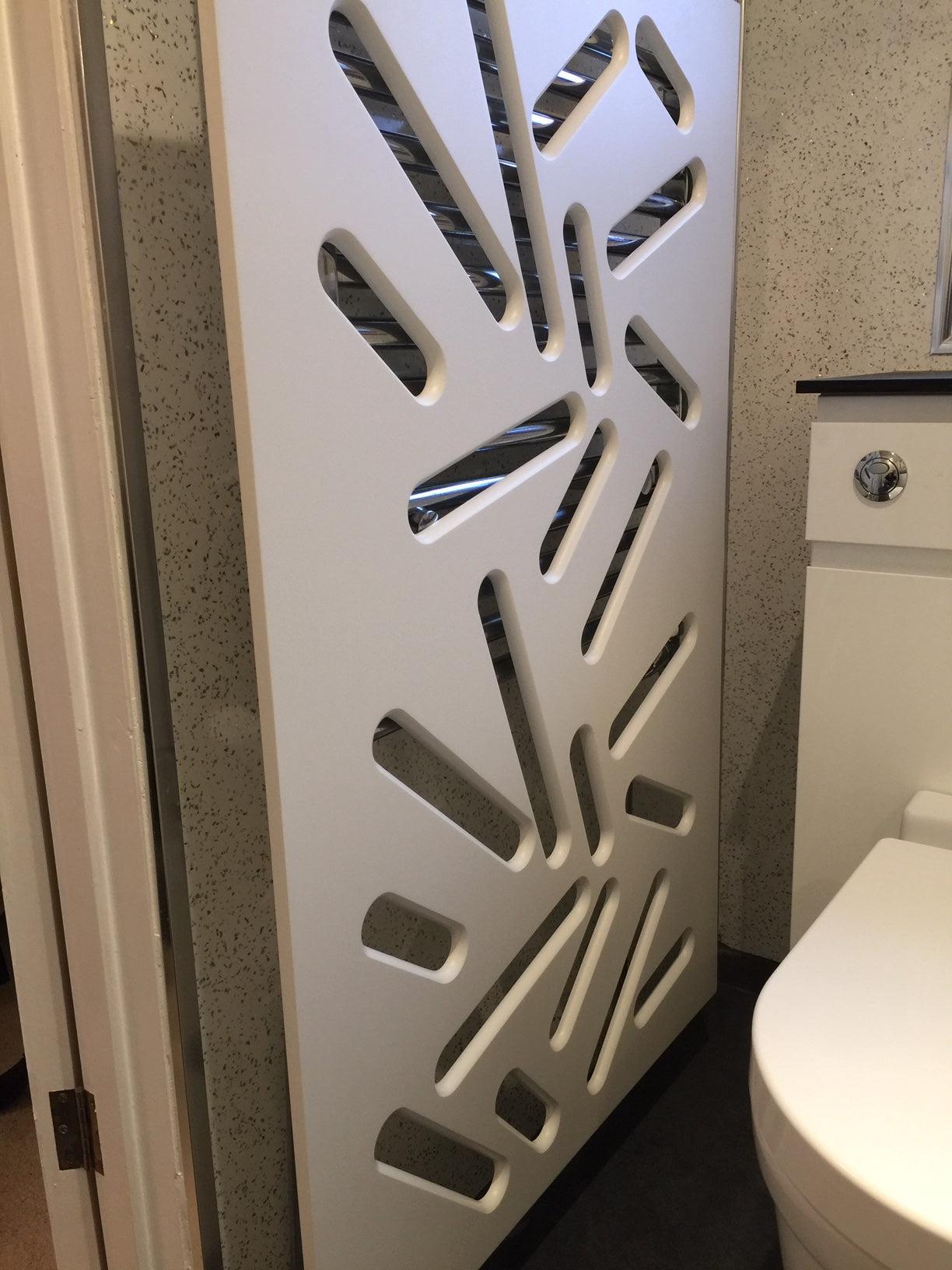 Towel Rail Radiator Cover Safety Panel protecting from burns in En-suit Cloaks Bathroom Heaters-White-70x70cm-Distinct Designs (London) Ltd