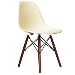 Distinct Classic Mid-Century Design Dining Office Cream White Chair with choice of braced Wooden Leg-Distinct Designs (London) Ltd