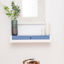 Wall Mounted 60cm Metal Console Table with wooden top & drawers for Entry Hall or Dressing Room Desk-RAL / RAL DRAWER-Distinct Designs (London) Ltd
