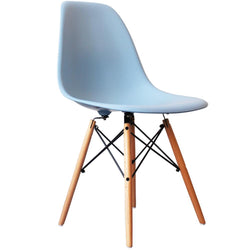 Distinct Classic Mid-Century Design Dining Office Sky Blue Chair with choice of braced Wooden Legs-Distinct Designs (London) Ltd