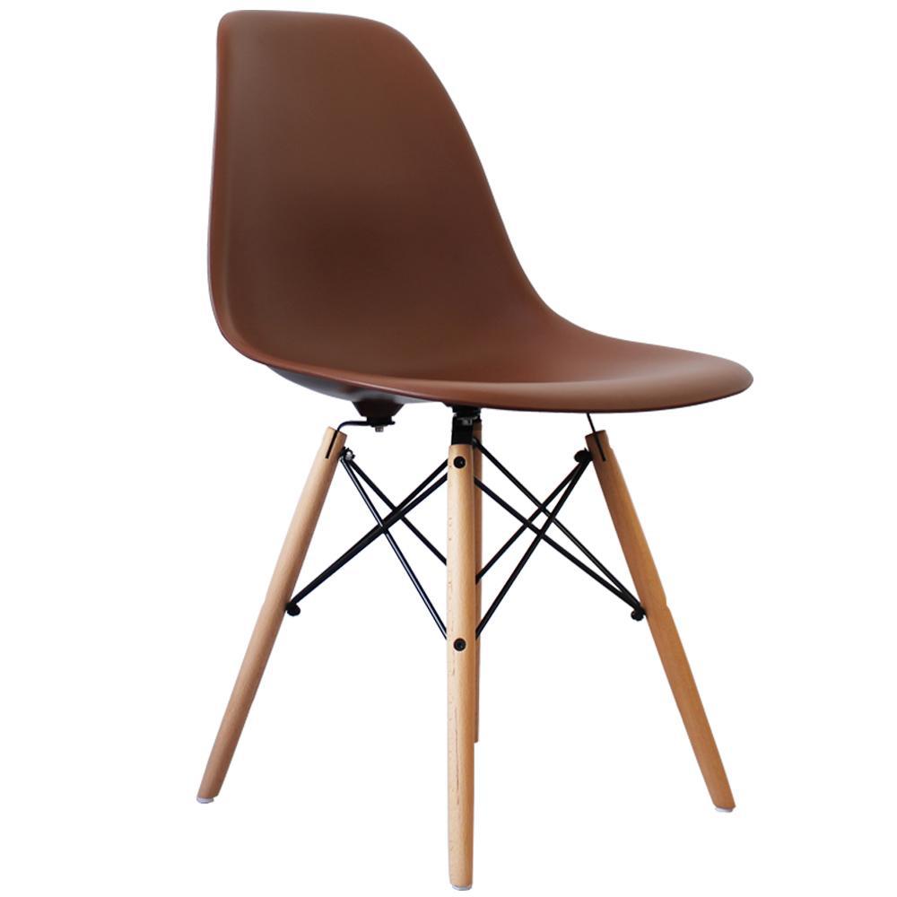 Distinct Classic Mid-Century Design Dining Office Brown Chair with choice of braced Wooden Legs-Distinct Designs (London) Ltd