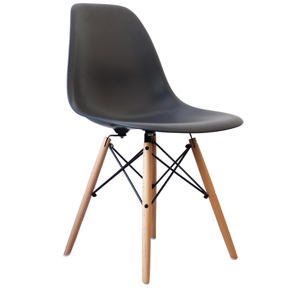 Distinct Classic Mid-Century Design Dining Office Slate Grey Chair with choice of braced Wooden Legs-Distinct Designs (London) Ltd