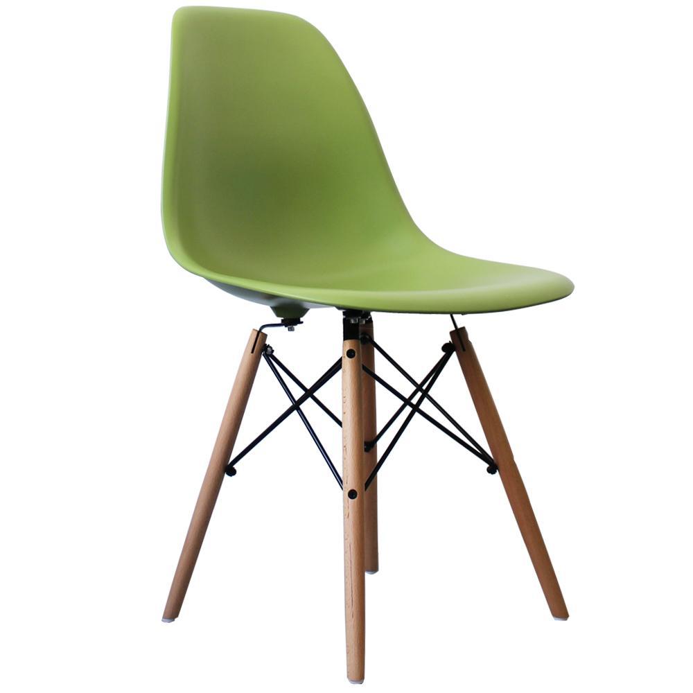 Distinct Classic Mid-Century Dining Office Forest Green Chair with choice of braced Wooden Legs-Distinct Designs (London) Ltd