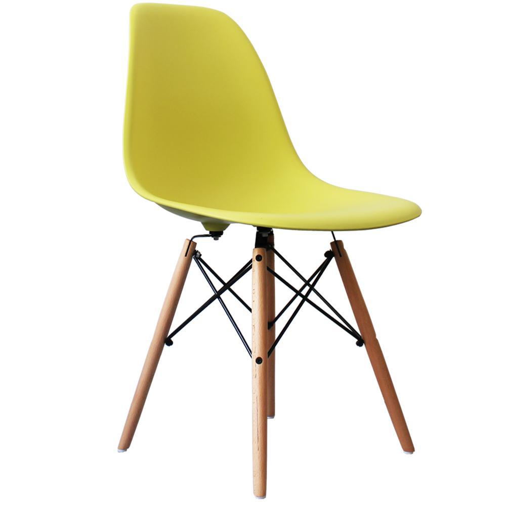 Distinct Classic Mid-Century Design Dining Office Lime Green Chair with choice of braced Wooden Legs-Distinct Designs (London) Ltd