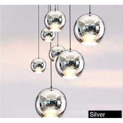 SALE Mirror Chandelier Style Pendant Ceiling Light Glass Ball Lamp-Silver 25cm-Distinct Designs (London) Ltd