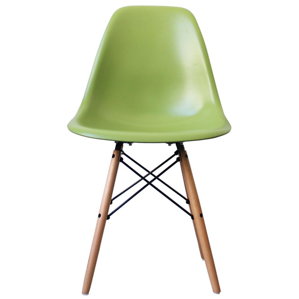 Distinct Classic Mid-Century Dining Office Forest Green Chair with choice of braced Wooden Legs-Natural Beach-Distinct Designs (London) Ltd