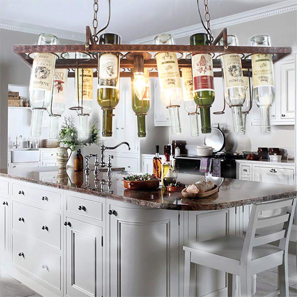 Hanging Wine Bottle LED Ceiling Pendant Light Fixture to Recycle 14 of your Favourite Bottles-Distinct Designs (London) Ltd