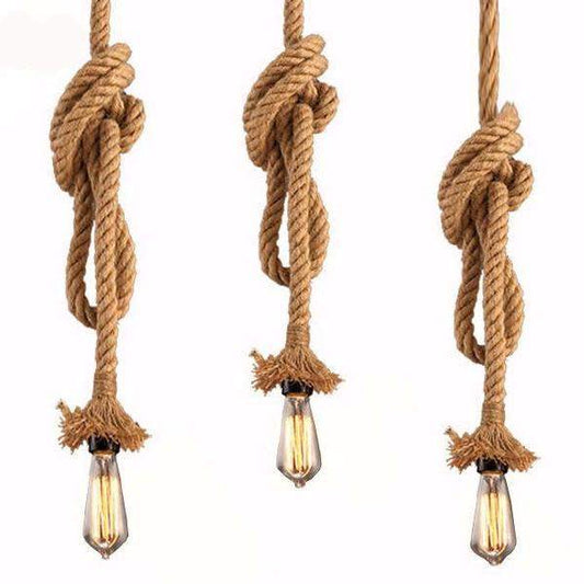Retro 18mm Hemp Rope Pendant Ceiling Lamp Light for Pub,Bar, Hotel,Restaurant, Home Interior-100cm Single Head-Distinct Designs (London) Ltd