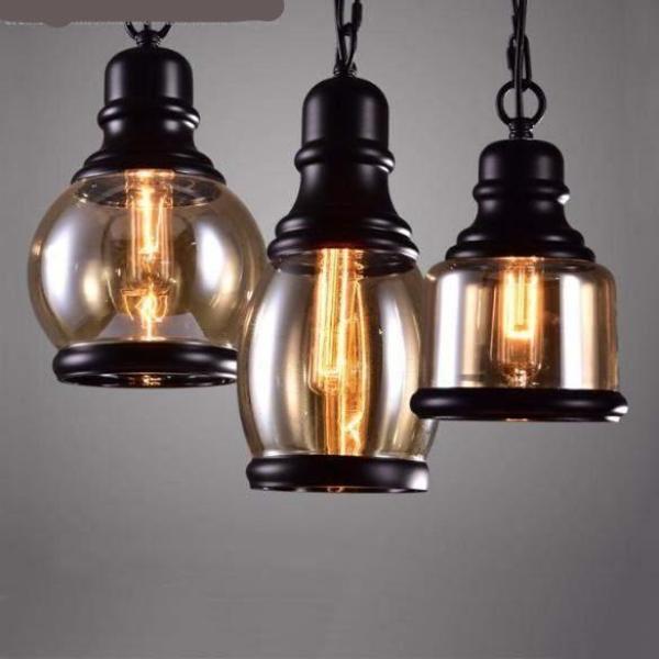 Loft Pendant Industrial Style Pendant Light in Iron and Glass for Chunky Retro Lamp style-Distinct Designs (London) Ltd