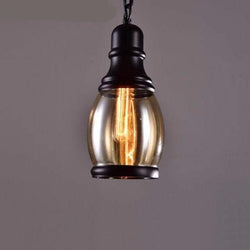 Loft Pendant Industrial Style Pendant Light in Iron and Glass for Chunky Retro Lamp style-Model C-Iron Chain & Rope-Distinct Designs (London) Ltd