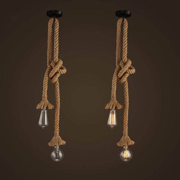 Retro 18mm Hemp Rope Pendant Ceiling Lamp Light for Pub,Bar, Hotel,Restaurant, Home Interior-2 x 100CM Double Head-Distinct Designs (London) Ltd