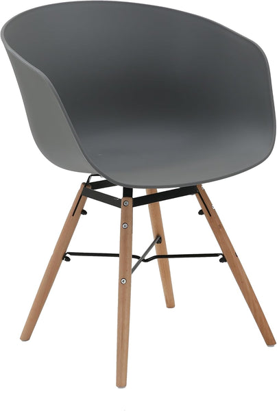 4 x Classic Mid-Century Design Retro Style Dining Office Chair in durable Grey PP Plastic with Arms (Copy)