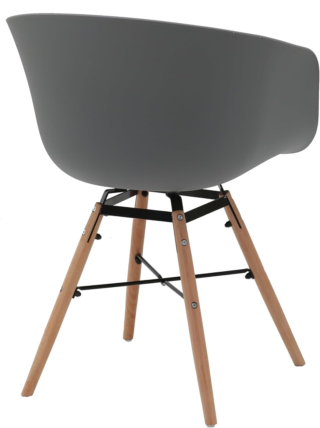 4 x Classic Mid-Century Design Retro Style Dining Office Chair in durable Grey PP Plastic with Arms (Copy)