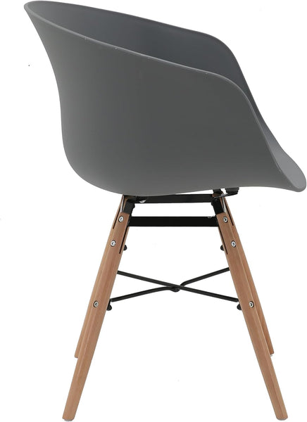 4 x Classic Mid-Century Design Retro Style Dining Office Chair in durable Grey PP Plastic with Arms (Copy)