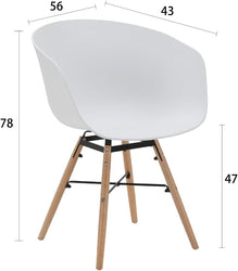 4 x Classic Mid-Century Design Retro Style Dining Office Chair in durable Grey PP Plastic with Arms (Copy)