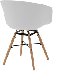 4 x Classic Mid-Century Design Retro Style Dining Office Chair in durable White PP Plastic with Arms (Copy) (Copy)