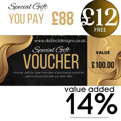 Gift Vouchers for our Houseware Store. Buy & receive up to 20% extra value-£100-Distinct Designs (London) Ltd