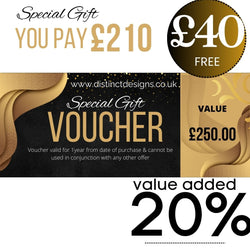 Gift Vouchers for our Houseware Store. Buy & receive up to 20% extra value-£250-Distinct Designs (London) Ltd