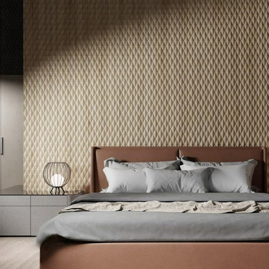 Decorative 3D Textured Feature Wall Panels in Gold Finish with DIAMOND Design Continuous Pattern-Distinct Designs (London) Ltd