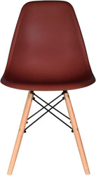 Distinct Classic Mid-Century style Dining Office Burgundy Red Chair with choice of braced Wooden Leg