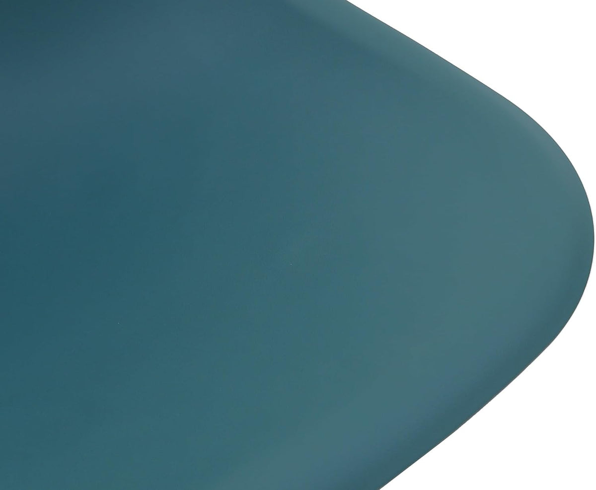 Distinct Classic Mid-Century Design Dining Office Teal Blue Chair with choice of braced Wooden Legs