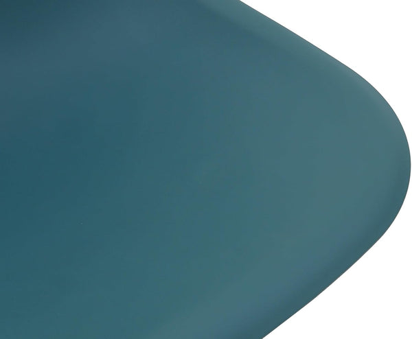 Distinct Classic Mid-Century Design Dining Office Teal Blue Chair with choice of braced Wooden Legs
