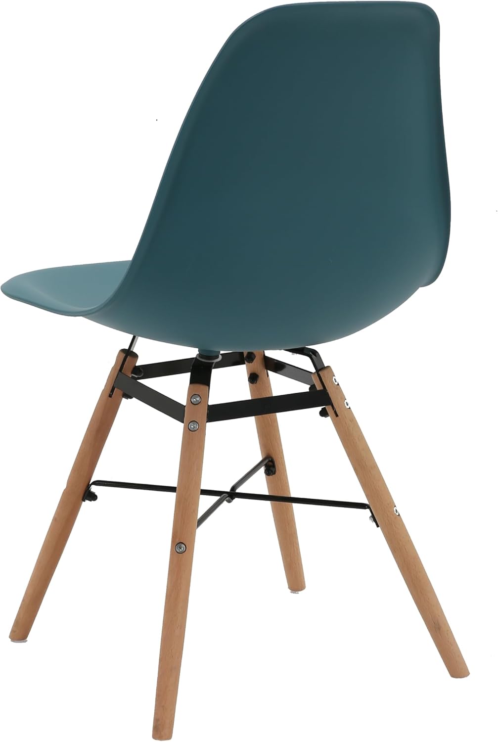 Distinct Classic Mid-Century Design Dining Office Teal Blue Chair with choice of braced Wooden Legs