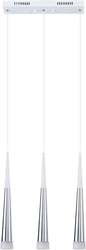 Modern Glass & Metal Pendant LED Light suspended ceiling 3 Hanglamps with slim 45cm long cone design-Distinct Designs (London) Ltd
