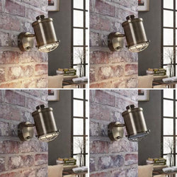 Nautical Design Metal Copper Effect Tilt Wall LED Spotlight Bronzed Tube Cage Lens with on/off switch-Distinct Designs (London) Ltd