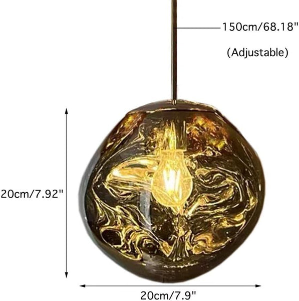 Postmodern Crystal Glass Chandelier Pendant LED Light in Irregular Melt Design-20cm-Gold-Distinct Designs (London) Ltd