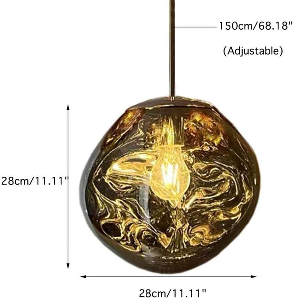 Postmodern Crystal Glass Chandelier Pendant LED Light in Irregular Melt Design-28cm-Gold-Distinct Designs (London) Ltd