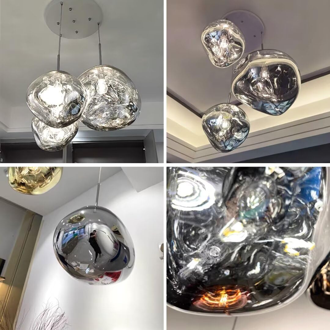 Postmodern Crystal Glass Chandelier Pendant LED Light in Irregular Melt Design-Distinct Designs (London) Ltd