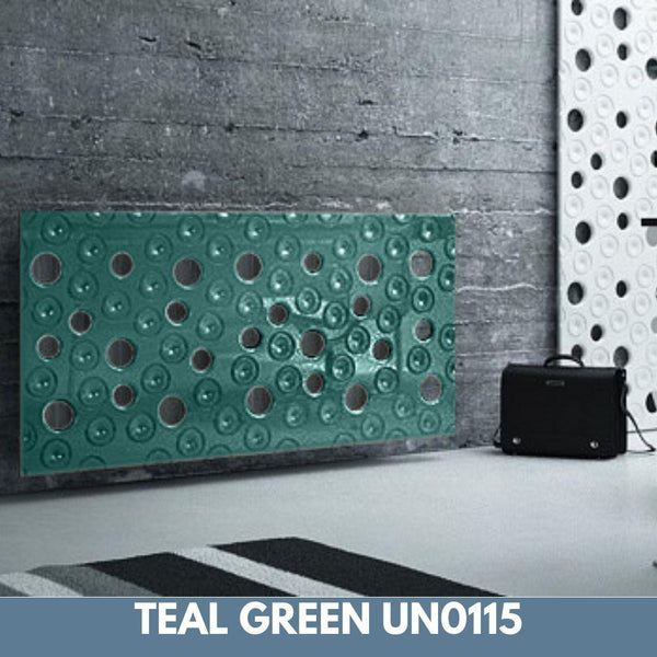 Custom-Made Removable Radiator Heater Cover ultramodern MOON Design in SATIN MATT Finish & Colours-Teal Green Satin-70x90cm-Distinct Designs (London) Ltd