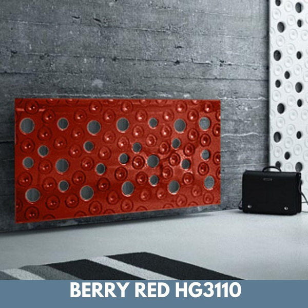 Custom-Made Removable Radiator Heater Cover with ultramodern MOON Design HIGH GLOSS Finish & Colours-Berry Red Gloss-70x70cm-Distinct Designs (London) Ltd