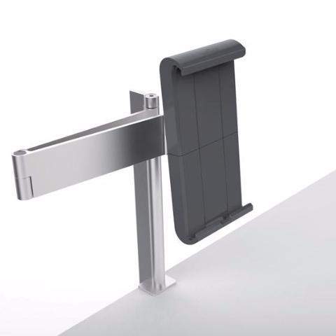 Premium Quality Aluminium Desk Worktop Clamp with Extendable Arm & 360° Rotatable 7-13"Tablet Holder-Distinct Designs (London) Ltd
