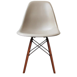 Distinct Classic Mid-Century Design Dining Office Beige Chair with choice of braced Wooden Legs-Walnut-Distinct Designs (London) Ltd
