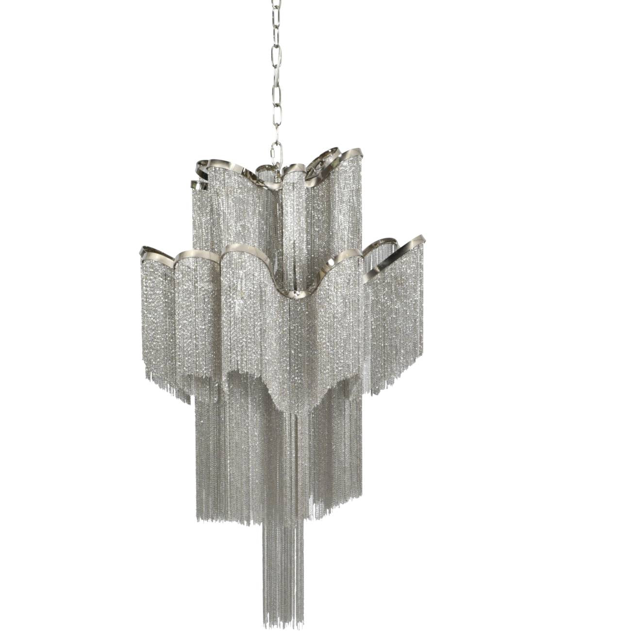 Blakemore Lux Chandelier 12 Light Waterfall Hanging Pendant Ceiling Lamp Fixture VENTI 90cm drop-VENTI 90H x 60 Dia-Distinct Designs (London) Ltd