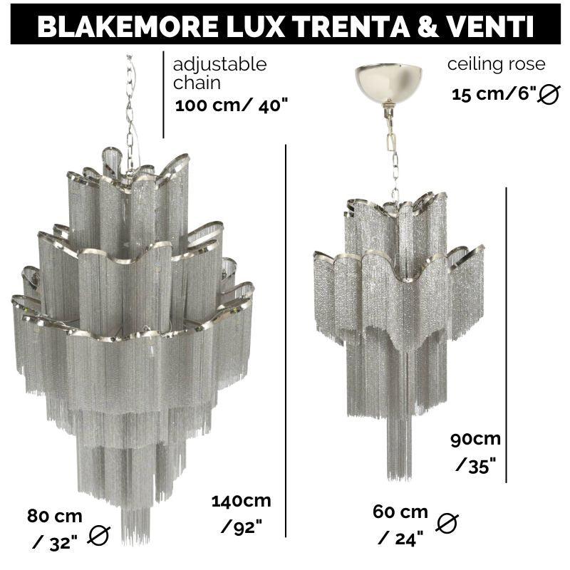 Blakemore Lux Chandelier 15 Light Waterfall Hanging Pendant Ceiling Lamp Fixture TRENTA 140cm drop-TRENTA 140H x 80 Dia-Distinct Designs (London) Ltd