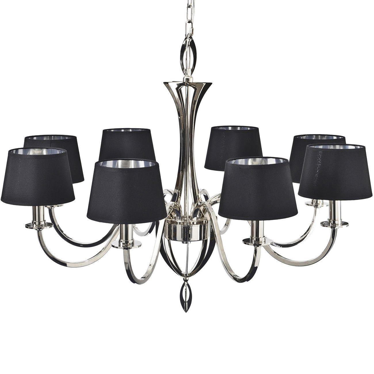 Blakemore Multi Chandelier Pendant Light 8 Lamp Hanging Black Ceiling Fixture 97cm E14 40W-VENTI 97cm-Distinct Designs (London) Ltd