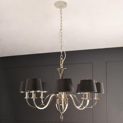 Blakemore Multi Chandelier Pendant Light 8 Lamp Hanging Black Ceiling Fixture 97cm E14 40W-VENTI 97cm-Distinct Designs (London) Ltd