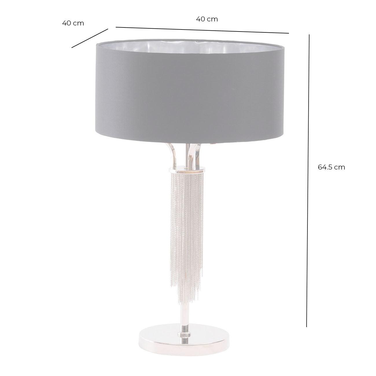 Blakemore Table Lamp Circular Black Shade Nickel Side Table Light 40cm diameter 64.5cm high E27 60W-Distinct Designs (London) Ltd