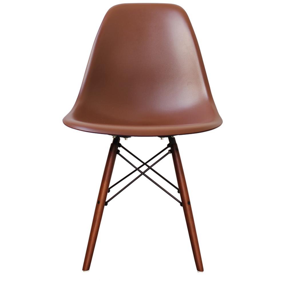 Distinct Classic Mid-Century Design Dining Office Brown Chair with choice of braced Wooden Legs-Walnut-Distinct Designs (London) Ltd
