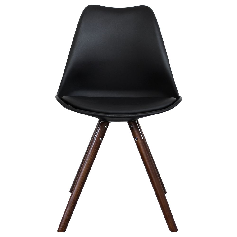 Distinct Designs Classic Mid-Century Design Dining Office Chair in durable Black PP Plastic-Walnut-Distinct Designs (London) Ltd