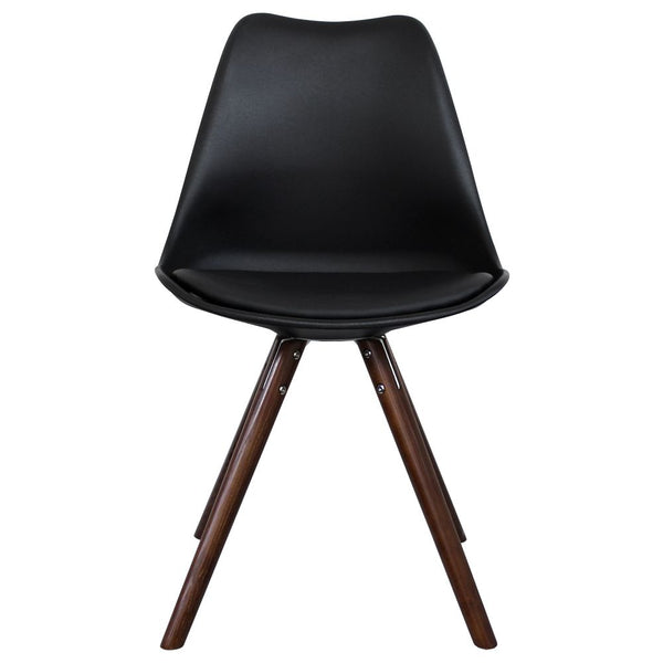 Distinct Designs Classic Mid-Century Design Dining Office Chair in durable Black PP Plastic-Walnut-Distinct Designs (London) Ltd